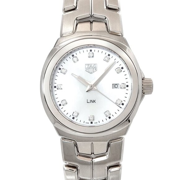 TAG Heuer Link WBC1312 Date Quartz 12P Diamond White Shell Dial 90269821 - Picture 1 of 8